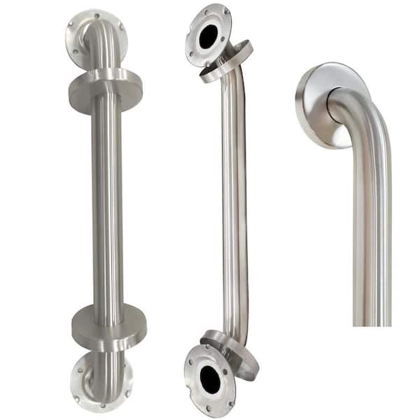 18 in. Stainless Steel Assist Bath Handle, Shower Grab Bar in Brushed Nickel with Concealed Screws (2-Pack)