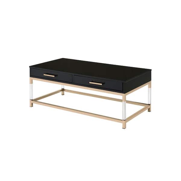 HomeRoots 44 in. Gold Rectangle Manufactured Wood Coffee Table