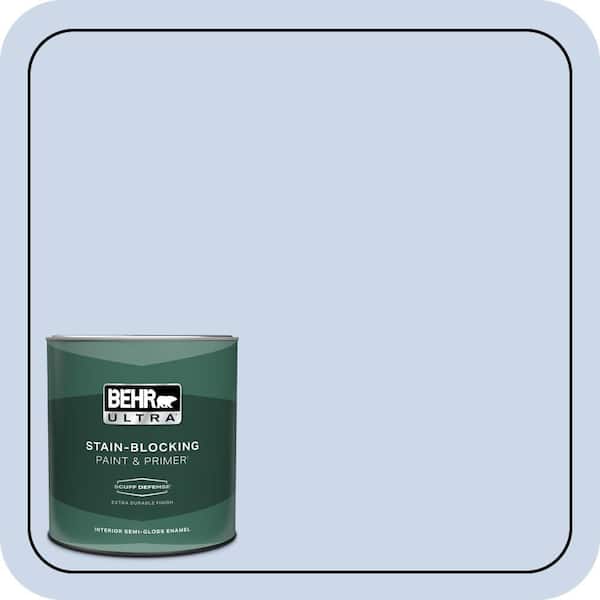 BEHR ULTRA 1 qt. #610C-2 Calm Water Extra Durable Semi-Gloss Enamel Interior Paint & Primer