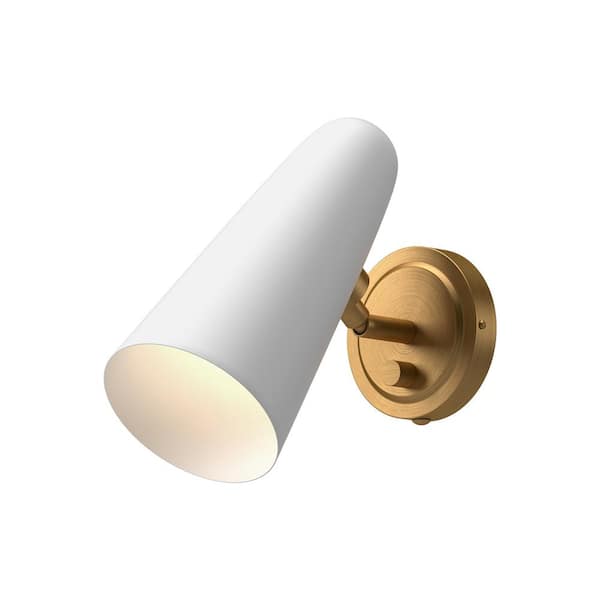 ALORA MOOD Daniel 5-in 1 Light 60-Watt Aged Gold/White Vanity Light