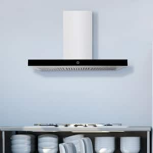 30 in. Convertible Wall Mount Range Hood with Contemporary Style LED Baffle Filters in Stainless Steel