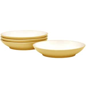 Colorwave Mustard 9 in., 35 fl.oz (Yellow) Stoneware Coupe Pasta Bowls, (Set of 4)