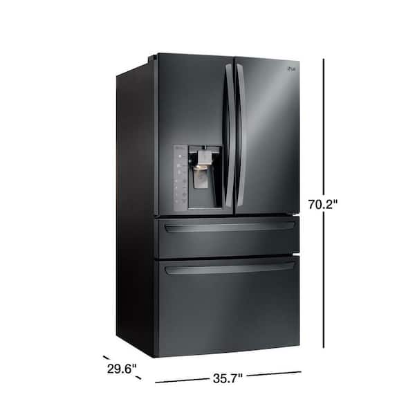 coldy0217UNDERSTATEMENTS 　ブラック　Lサイズ LG 22.7 cu. ft. 4 Door French Door Refrigerator in Black Stainless