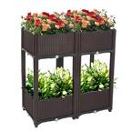 15 in. W x 10 in. H Brown Plastic Raised Garden Bed (4-Pack)