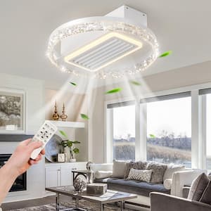 20 in. Indoor White Modern Leafless Ceiling Light Fan, Ceiling Fan Light, Blade Span 2.2 in.