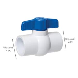 4 in. Solvent x 4 in. Solvent Schedule 40 PVC Ball Valve