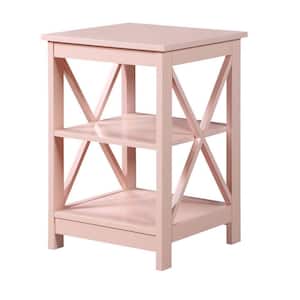 Oxford 15.75 in. Blush Pink Standard Square MDF Top End Tbale with Shelves