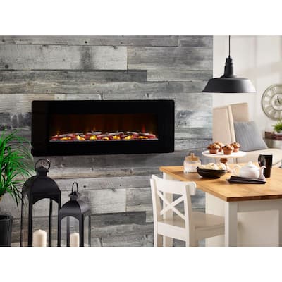 Wall Mounted Electric Fireplaces, Stainless Steel Electric Fireplace With Wall Mount