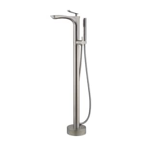 Kayla Single-Handle Freestanding Tub Faucet with Hand Shower in Brushed Nickel