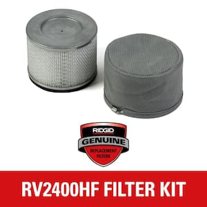 HEPA Vac Filter Kit with Certified HEPA Cartridge Filter, Fabric Pre-Filter for RIDGID 14 Gal HEPA Shop Vacuum RV2400HF