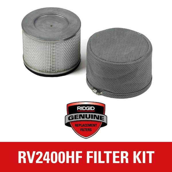 Genuine HF1000 HEPA Shop Vacuum Filter Kit with Certified HEPA Filter, Pre-Filter for RIDGID 14 Gallon HEPA Vac RV2400HF