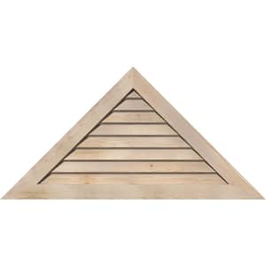 56.875" x 26" Triangle Unfinished Smooth Pine Wood Paintable Gable Louver Vent Decorative