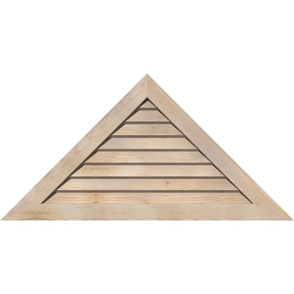 Ekena Millwork 72.5 in. x 24.125 in. Triangle Unfinished Smooth Pine Wood Paintable Gable Louver Vent
