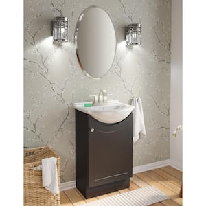 Highmont 19-3/4 in. W x 16-3/4 in. D Vanity in Coffee Bean with Porcelain Vanity Top in Solid White with White Basin