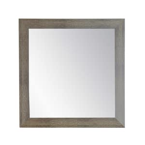 Medium Square Olive Wood Grain Casual Mirror (32 in. H x 32 in. W)