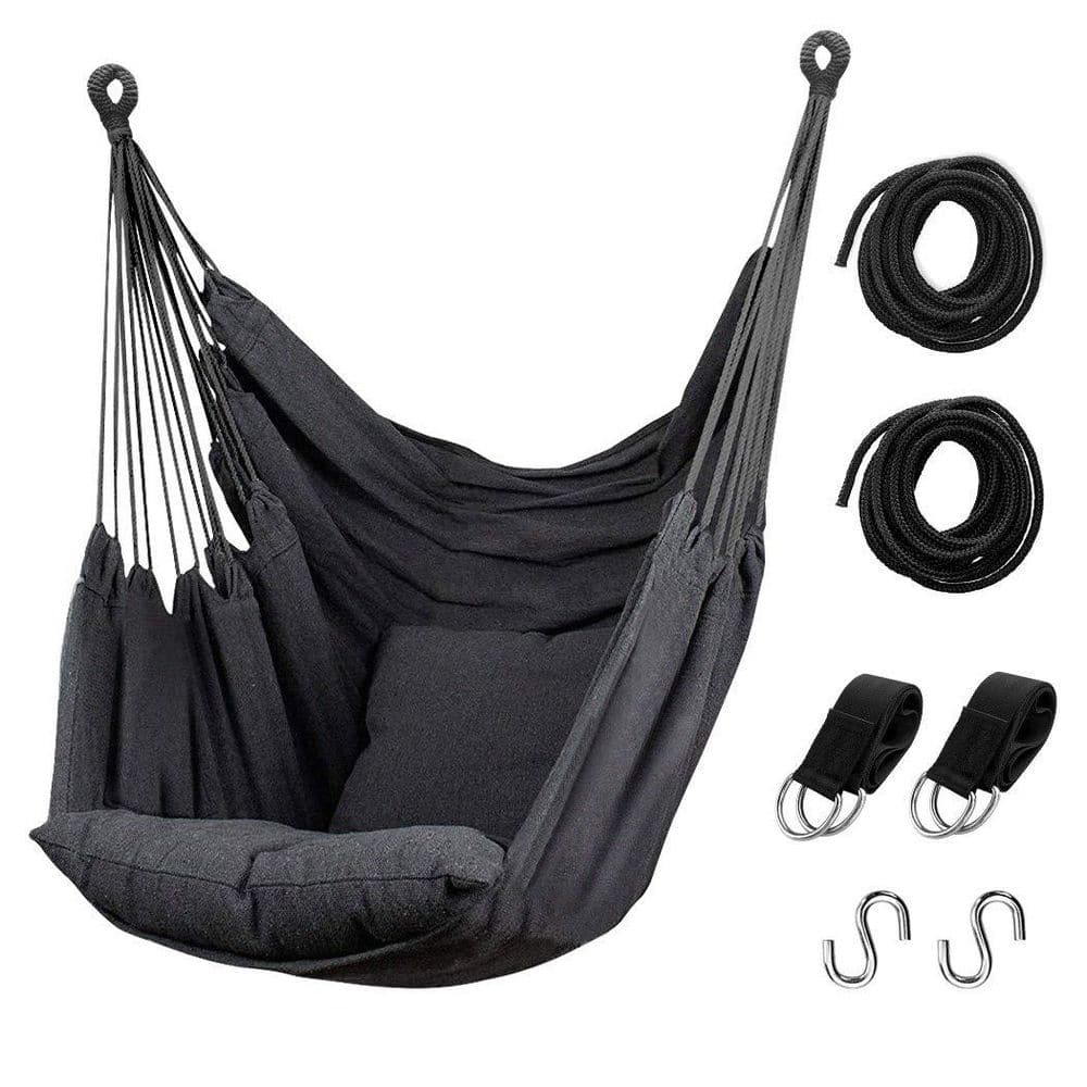 3.2 ft. Gray Hammock Chair Hanging Rope Swing with Pocket and Durability for Outdoor, 300 lb. Weight Capacity price history on PriceWatchPro