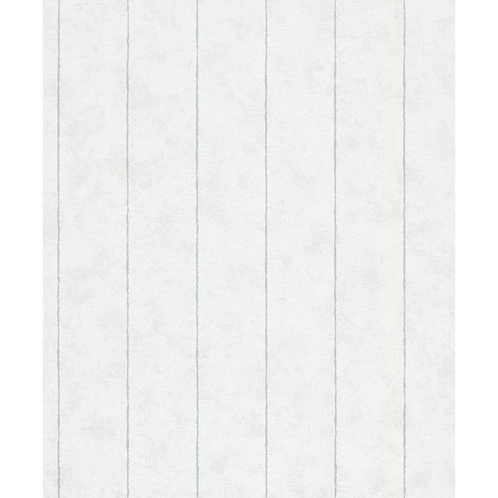 Flora Collection White Pinstripes Matte Finish Non-Pasted Vinyl on Non-Wove