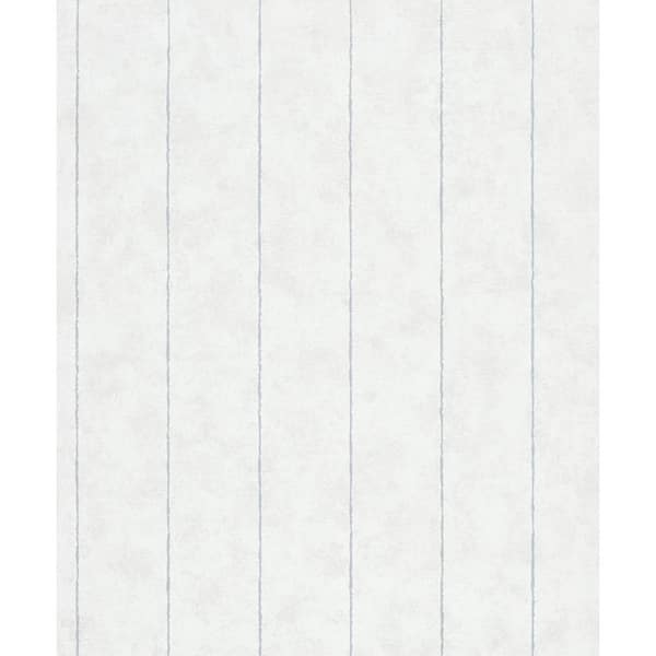 Unbranded Flora Collection White Pinstripes Matte Finish Non-Pasted Vinyl on Non-Woven Wallpaper Roll