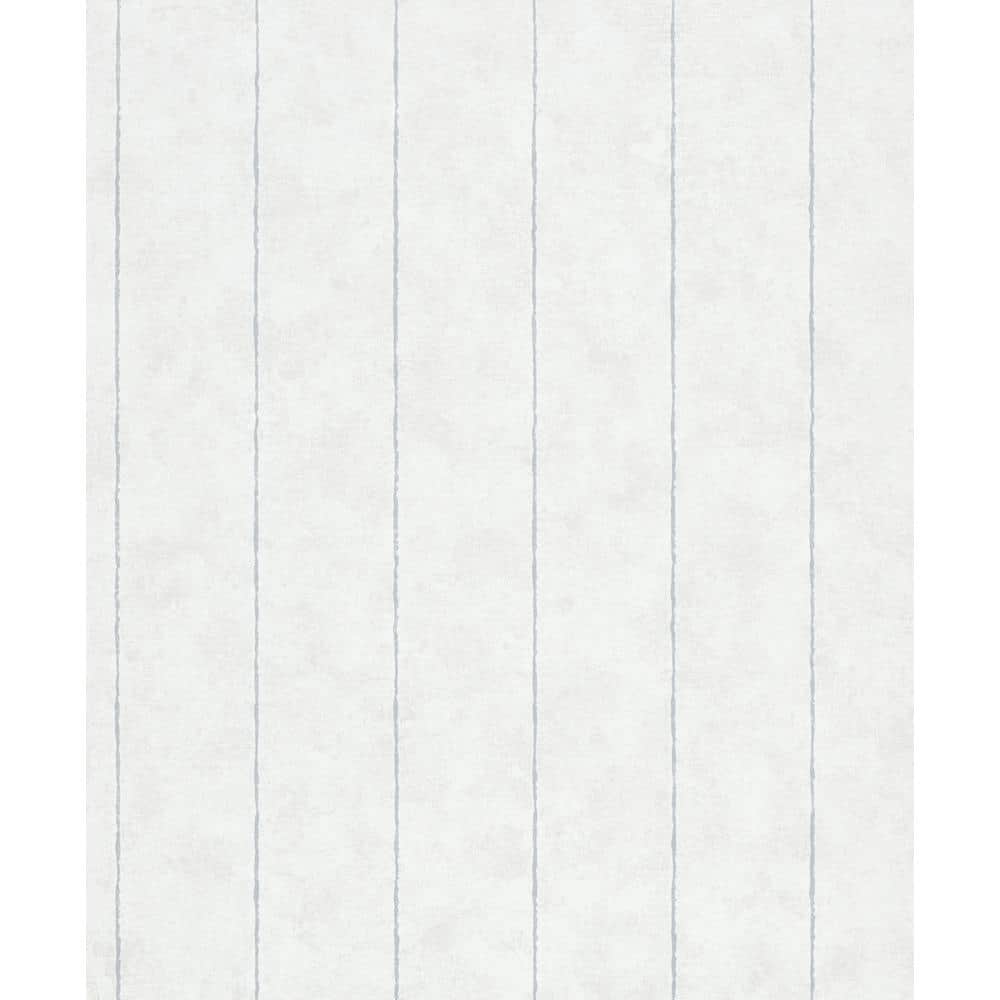Flora Collection White Pinstripes Matte Finish Non-Pasted Vinyl on Non-Wove