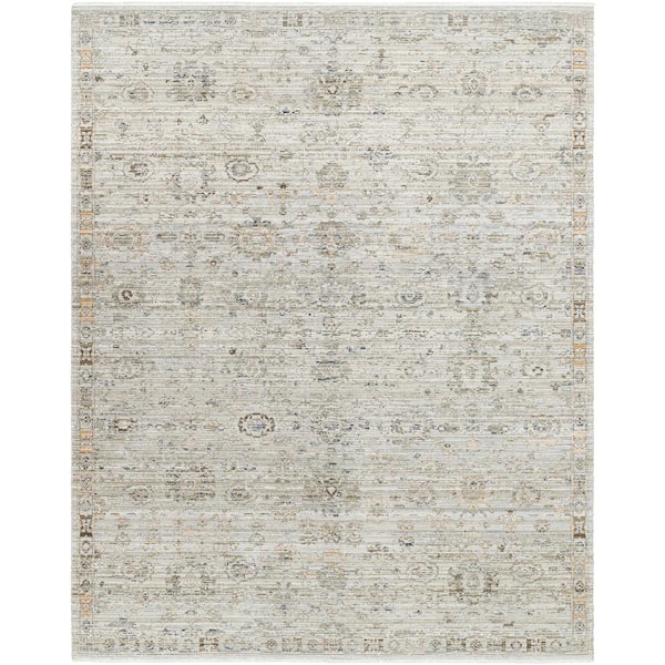 Livabliss Margaret Taupe Damask 8 ft. x 10 ft. Washable Indoor/Outdoor Area Rug