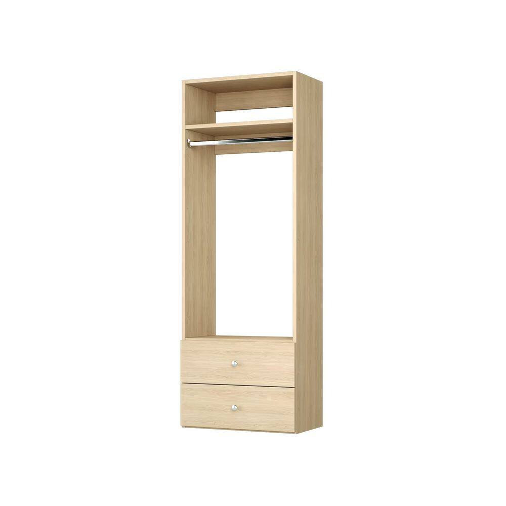 Vista Collection 25.5 in. W-25.5 in. W Oak Closet Kit Hanging Tower w/ Drawers Wall Mounted 4-Shelf Wood Closet System price history on PriceWatchPro