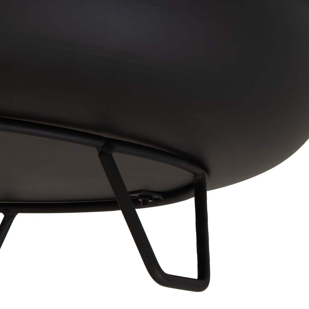 Sunnydaze Black Steel Outdoor Wood-Burning Fire Pit Bowl with Stand