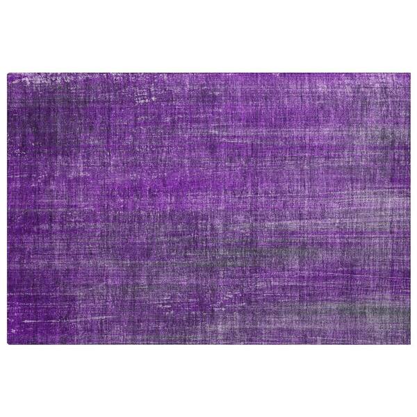 Dream Shag Premium Machine Washable Abstract ADS552 Purple 2 ft. x 3 ft. Accent Rug