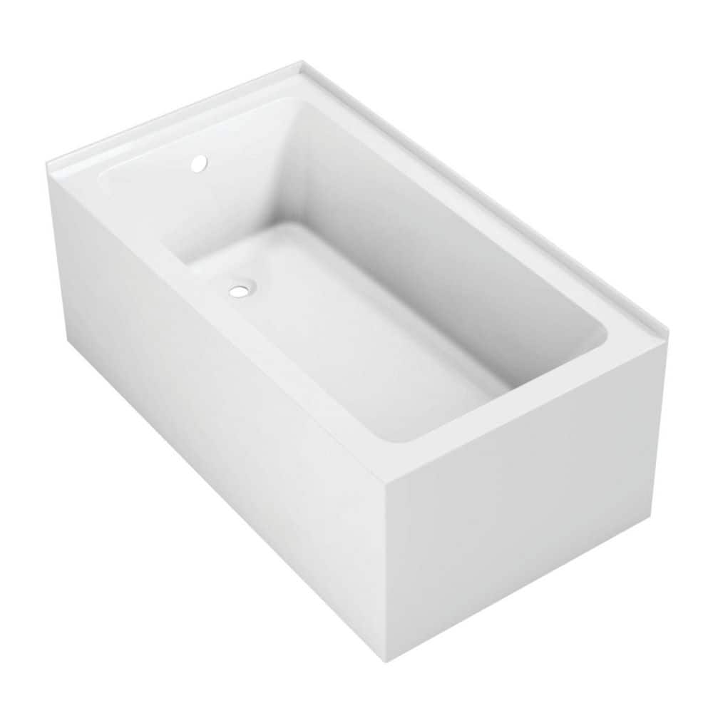 Aqua Eden 54 in. x 30 in. Acrylic Rectangular Alcove Soaking Bathtub with Left Drain in White price history on PriceWatchPro