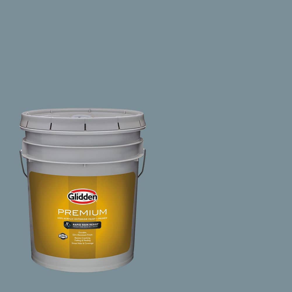 Glidden Premium 5 gal. PPG1153-5 Chalky Blue Exterior Latex Paint