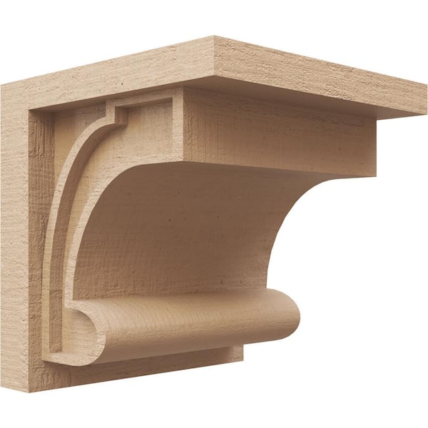 Ekena Millwork 10 in. x 10 in. x 10 in. Wide Alma Rough Cedar Woodgrain TimberThane Corbel, Primed Tan