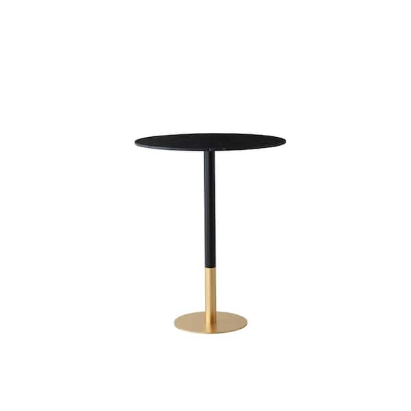 39.5 in. H Black Round Bar Table Seats 2