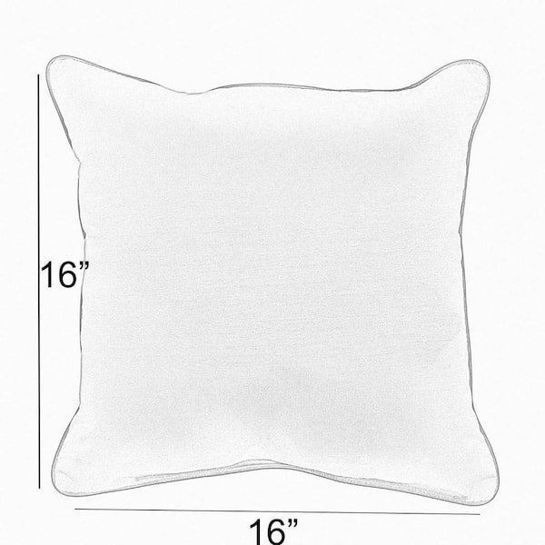 SORRA HOME Charcoal Grey/Ivory Outdoor Corded Throw Pillows (2