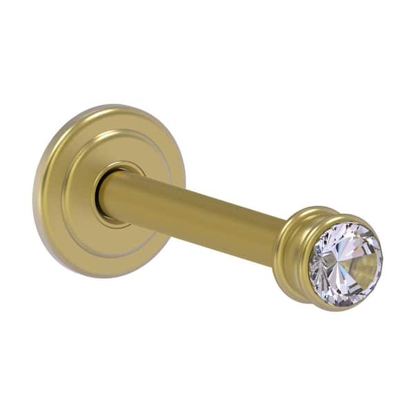 Carolina Crystal Collection 3.75 in. Retractable Wall Hook in Satin Brass Closet Rod