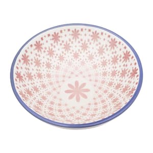 Full Bowl 20.29 oz. Blue and Pink Earthenware Soup Bowls (Set of 12)