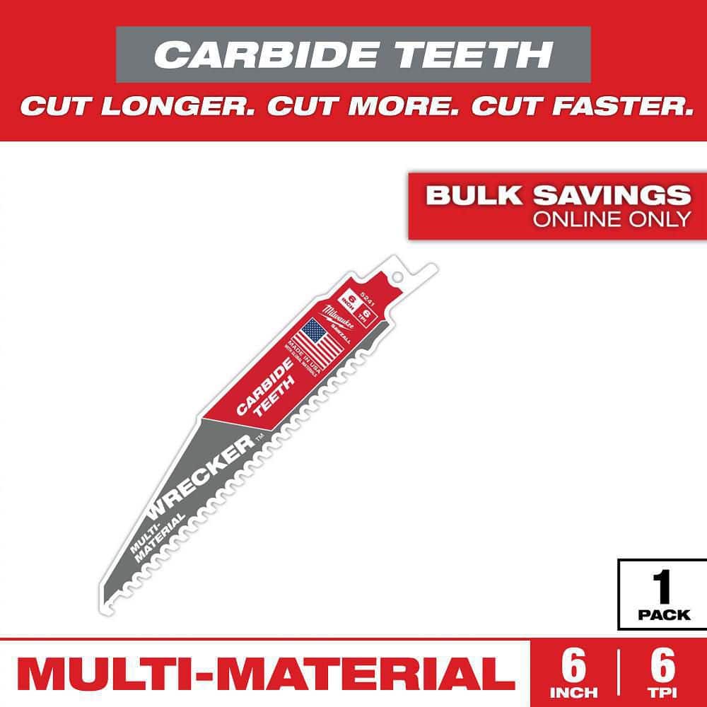 Milwaukee 6 in. 6 TPI WRECKER Carbide Teeth Multi-Material Cutting