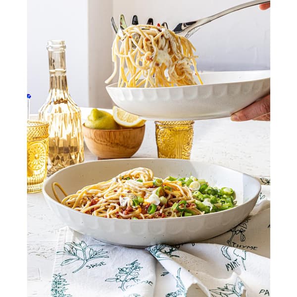 Large Enamel Baking Tray, Cream and Sage