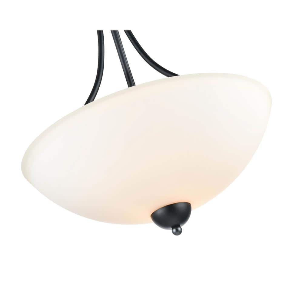Matte Black Glass Globe Pendant Light