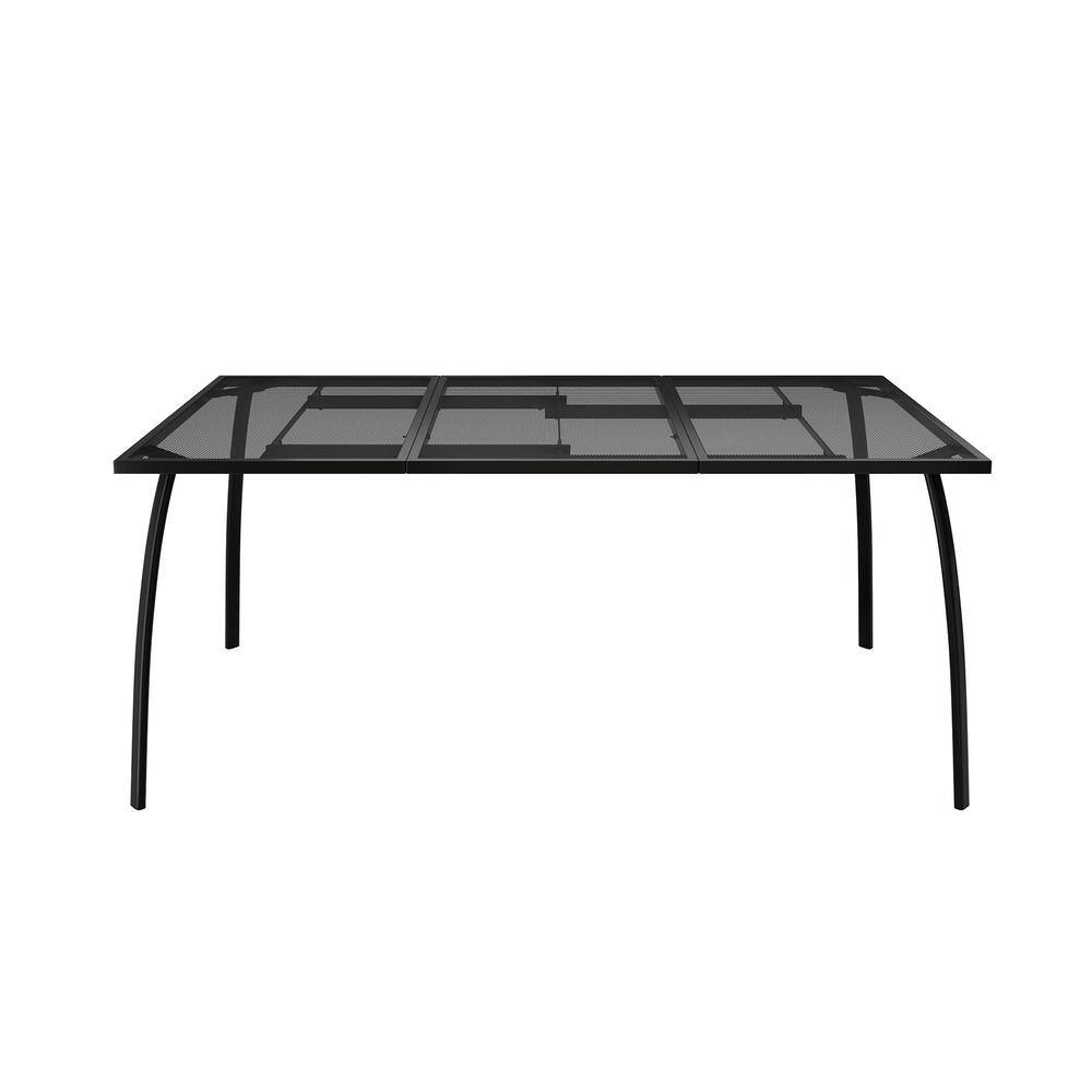 65 in. x 31 in. Outdoor Iron Mesh Patio Table, Powder-Coated Steel Frame, Design for Patio, Balcony, Garden price history on PriceWatchPro