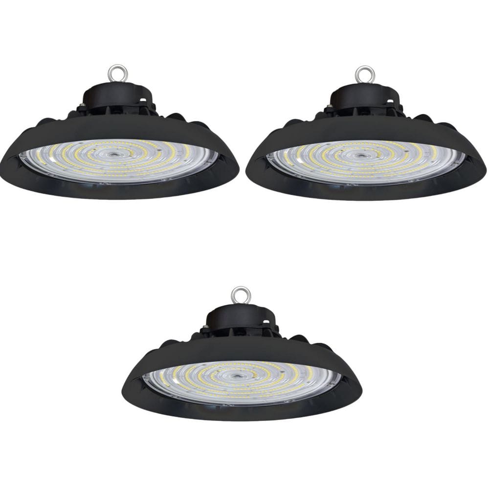 12 in. 600-Watt Equivalent Integrated LED UFO Black High Bay Light 5000K Daylight, Dimmable 0-10-Volt (3-Pack) price history on PriceWatchPro