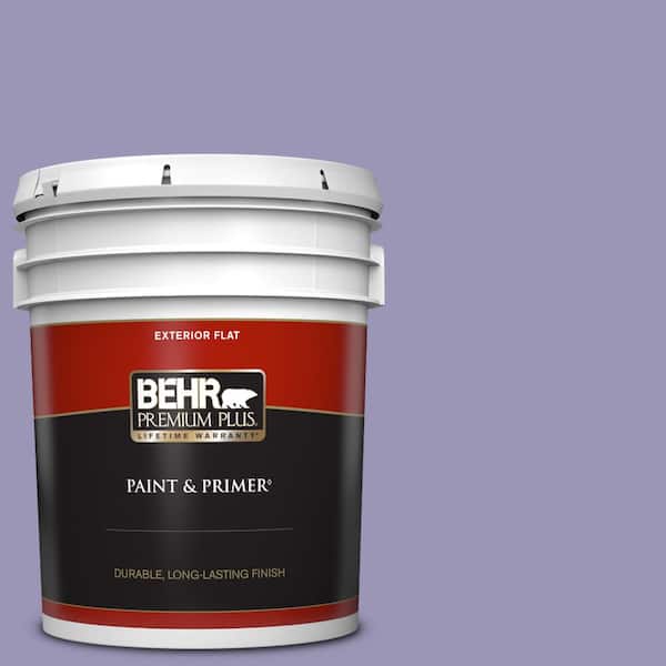 BEHR PREMIUM PLUS 5 gal. #640D-5 June Berry Flat Exterior Paint & Primer