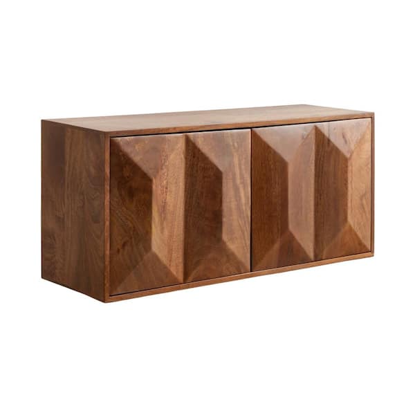 Ranier 30 in. W x 10 in. D Walnut Brown Wood Cabinet Decorative Wall Shelf