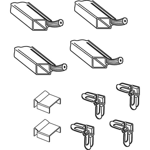 7/16 in. x 3/4 in. x 60 in. Aluminum Screen Frame Kit with Vinyl Spline Square Corner and Fabric in White