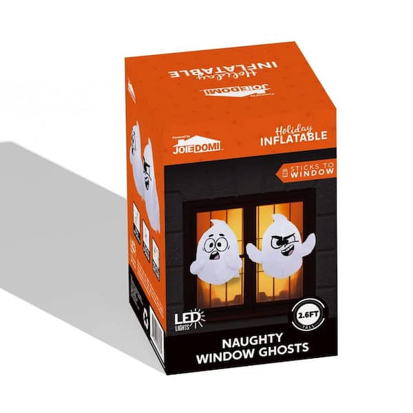 36 in. H White Halloween Inflatable Window Ghost made of Polyester