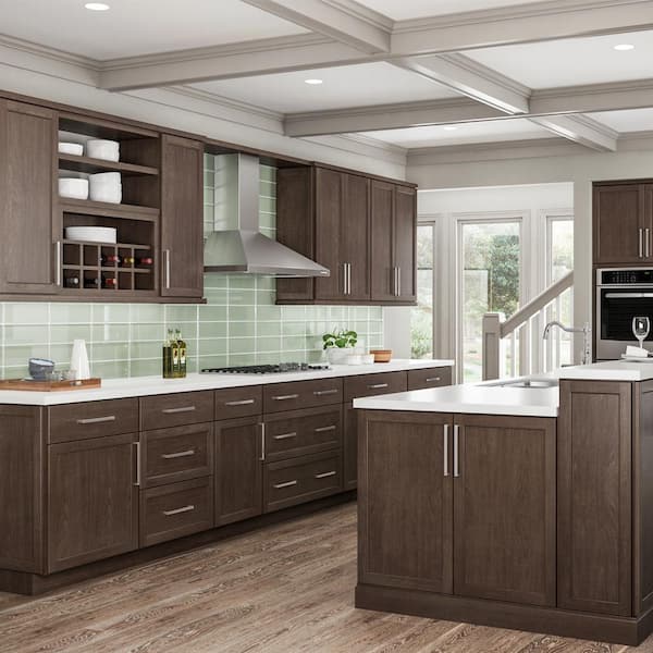 Hampton Bay Shaker Assembled 24x42x12, Assembled Kitchen Cabinets With Countertops