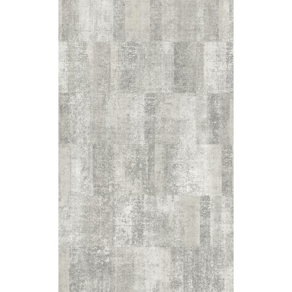 Walls Republic Grey Scratched Textured Blocks Geometric Printed Non-Woven Non-Pasted Textured Wallpaper 57 sq. ft.