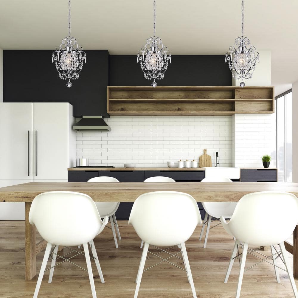 Amorette Chrome Mini Chandelier with Crystal Accents