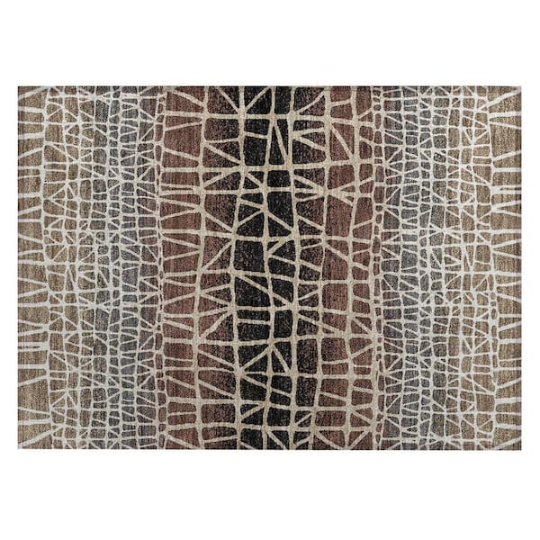Chantille Machine Washable Indoor/Outdoor Abstract ACN2404 Brown 2 ft. x 3 ft. Accent Rug