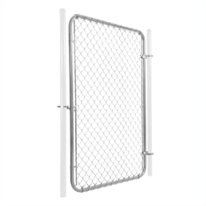 4 ft. W x 6 ft. H Silver Galvanized Chain Link Fence Gate