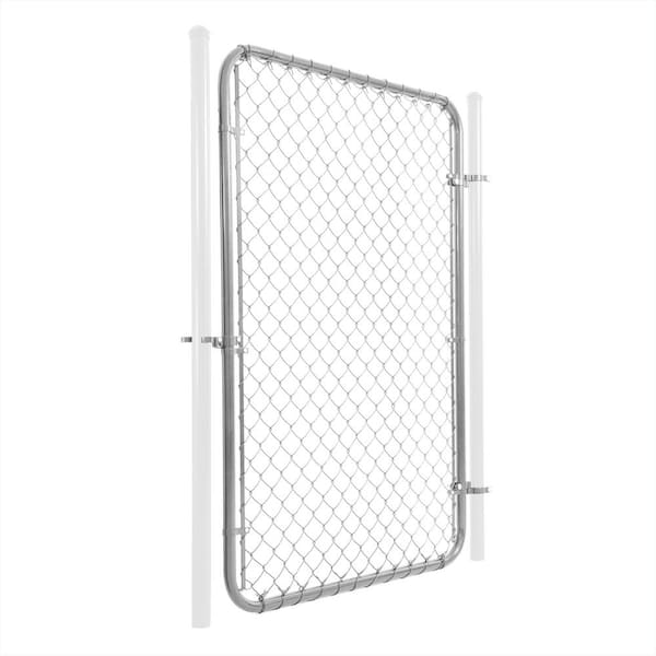 4 ft. W x 6 ft. H Silver Galvanized Chain Link Fence Gate