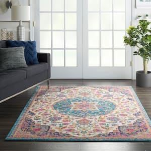 Passion Ivory/Multicolor 5 ft. x 7 ft. Persian Vintage Area Rug